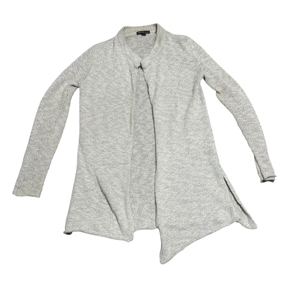 James Perse Khaki Marl Open Front knit Cardigan Sweater Sz0 bamboo rayon cozy
